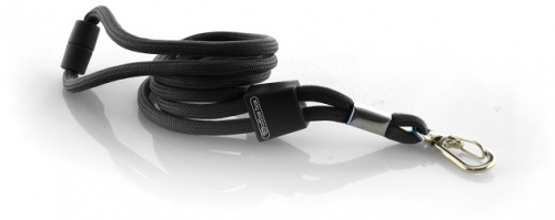 Snur textil Lanyard, Office box, rotund, negru, 0.5 x 90 cm